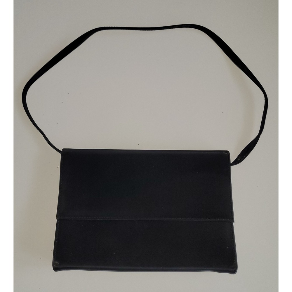 Small Black Dressy Satin‎ Evening Purse With Corded Strap